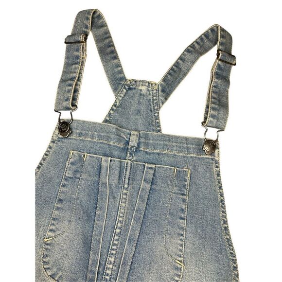 American Rag Juniors 11 Jean Shortalls Overalls Embroidered Floral - Picture 3 of 6